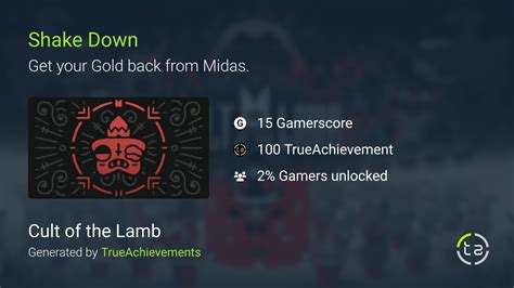 midas cult of the lamb|Shake Down achievement in Cult of the Lamb.